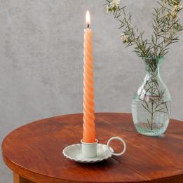 Enamel chamberstick candle holder - Light grey