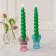 Twisted candles (pack of 2) - Dark green