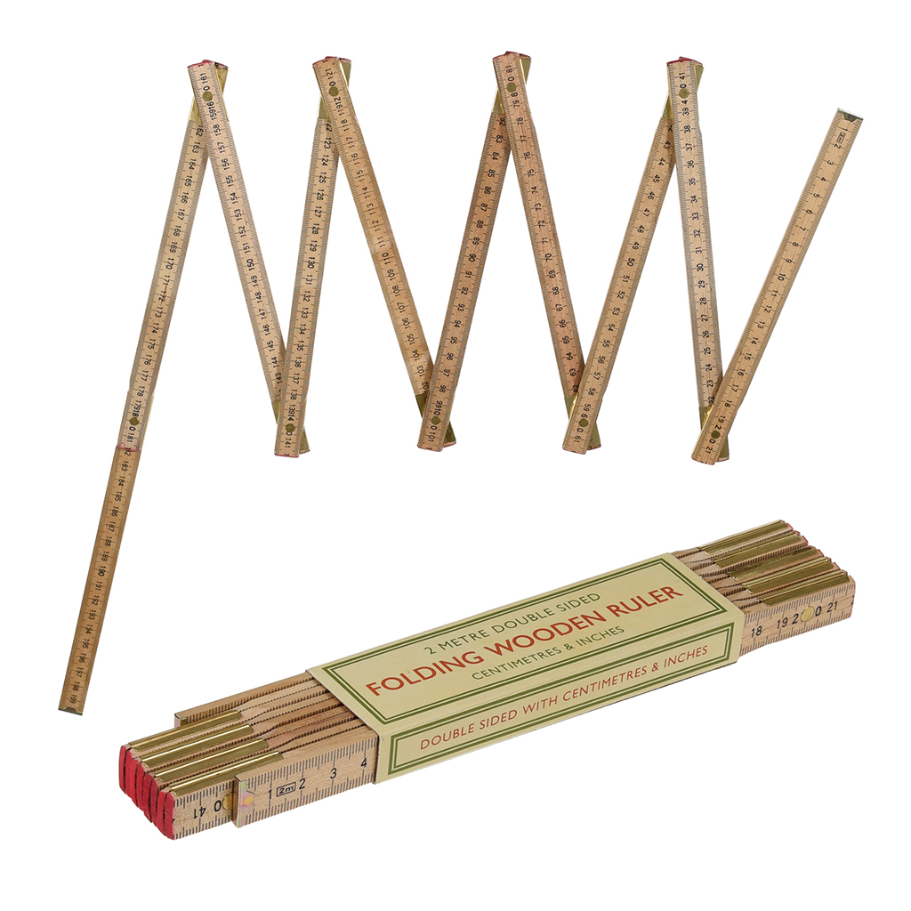 Wood Ruler Set 2 METRE FOLDING WOODEN RULER | Rex London
