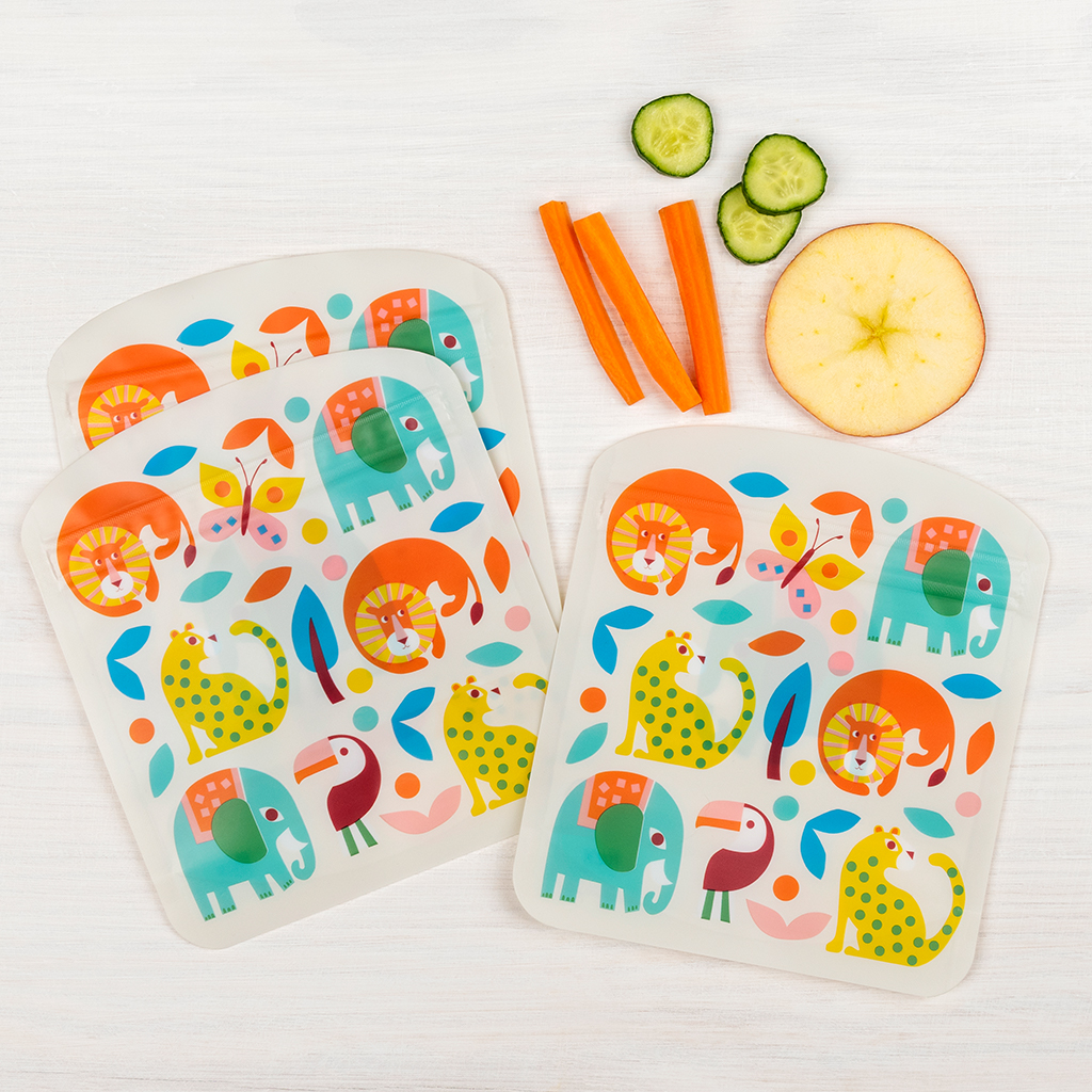 Reusable snack bags (set of 3) - Wild Wonders | Rex London
