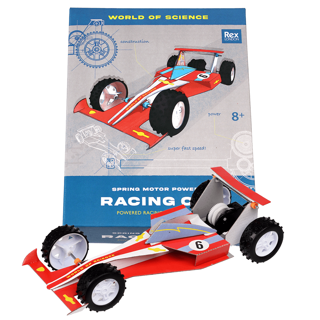 Simple Spring Powered Car Make your own spring motor-powered racing car | Rex London