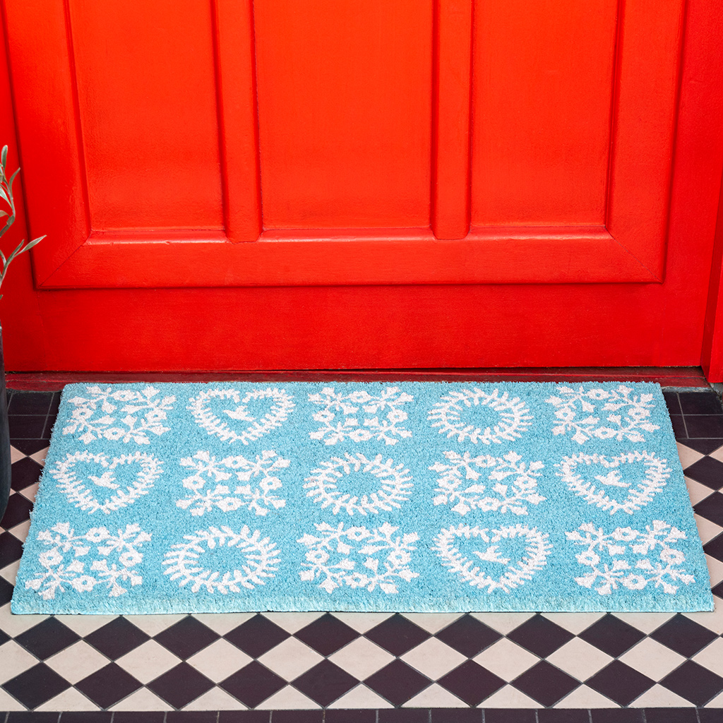 Nonslip Coir Doormat Blue Friendship | Rex London