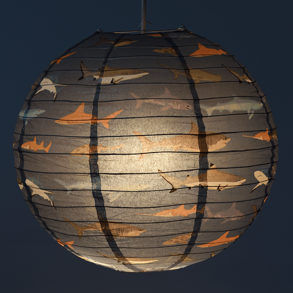 Paper lampshade - Sharks | Rex London