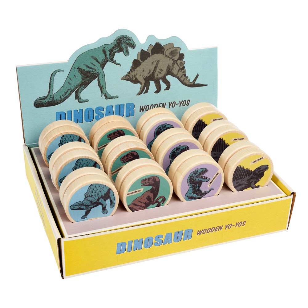 Wooden yoyo - Prehistoric Land dinosaur (assorted - SINGLE) | Rex London