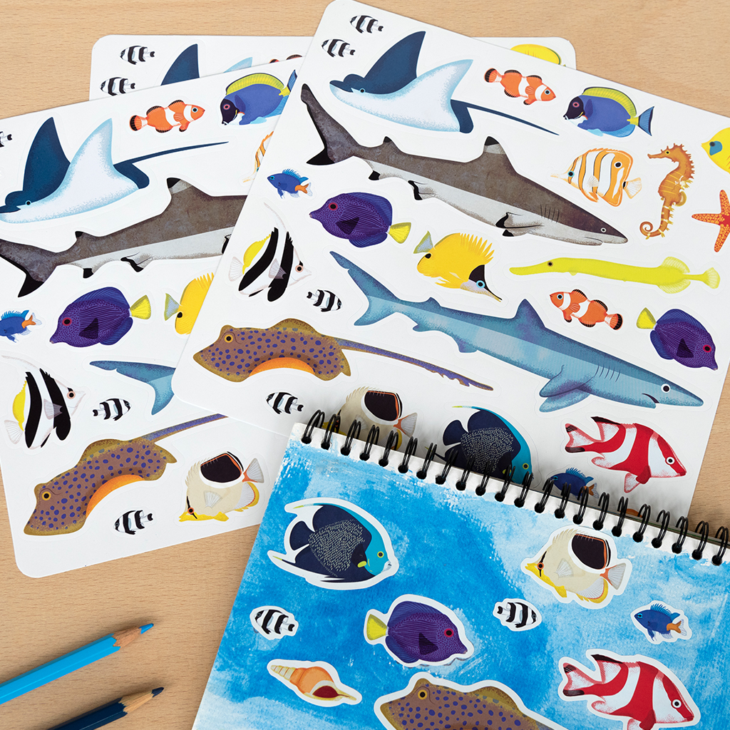 Shark stickers (3 sheets) - Ocean animals | Rex London