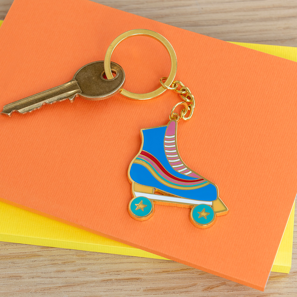 AMOBESTER Roller Skate Charm Keychain - Small Zinc Alloy Sports Keyring Gift