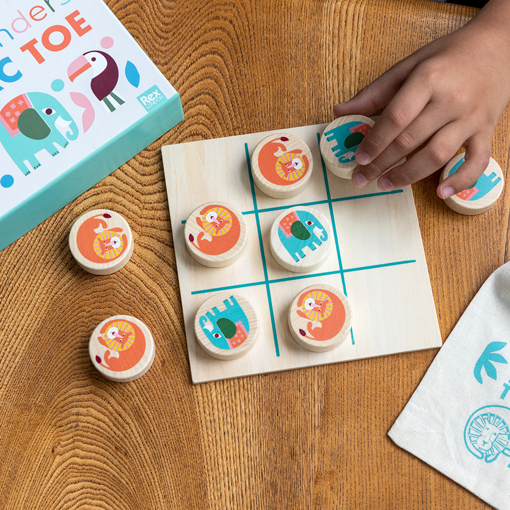 Wooden tic-tac-toe - Wild Wonders | Rex London