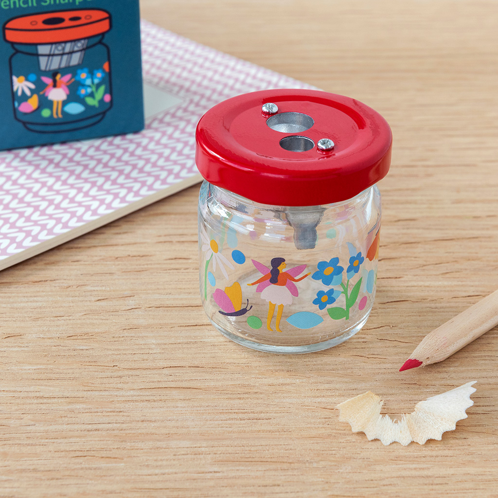 Glass jar pencil sharpener - Fairies in the Garden | Rex London