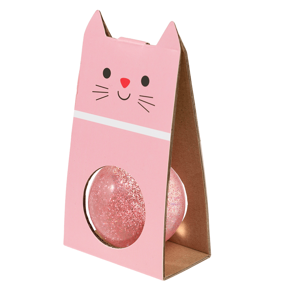 Glitter bouncy ball Pink cat ﻿Rex London