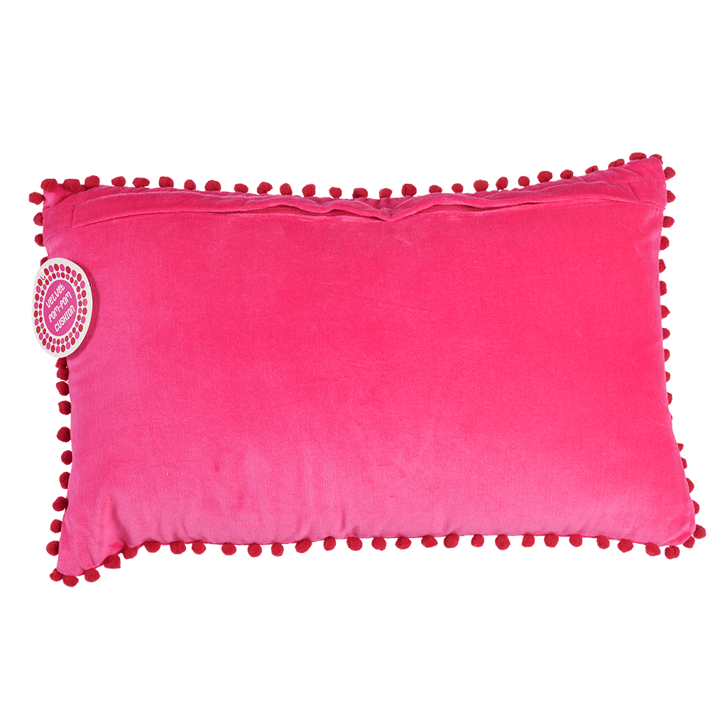 Pink pom pom sales cushion