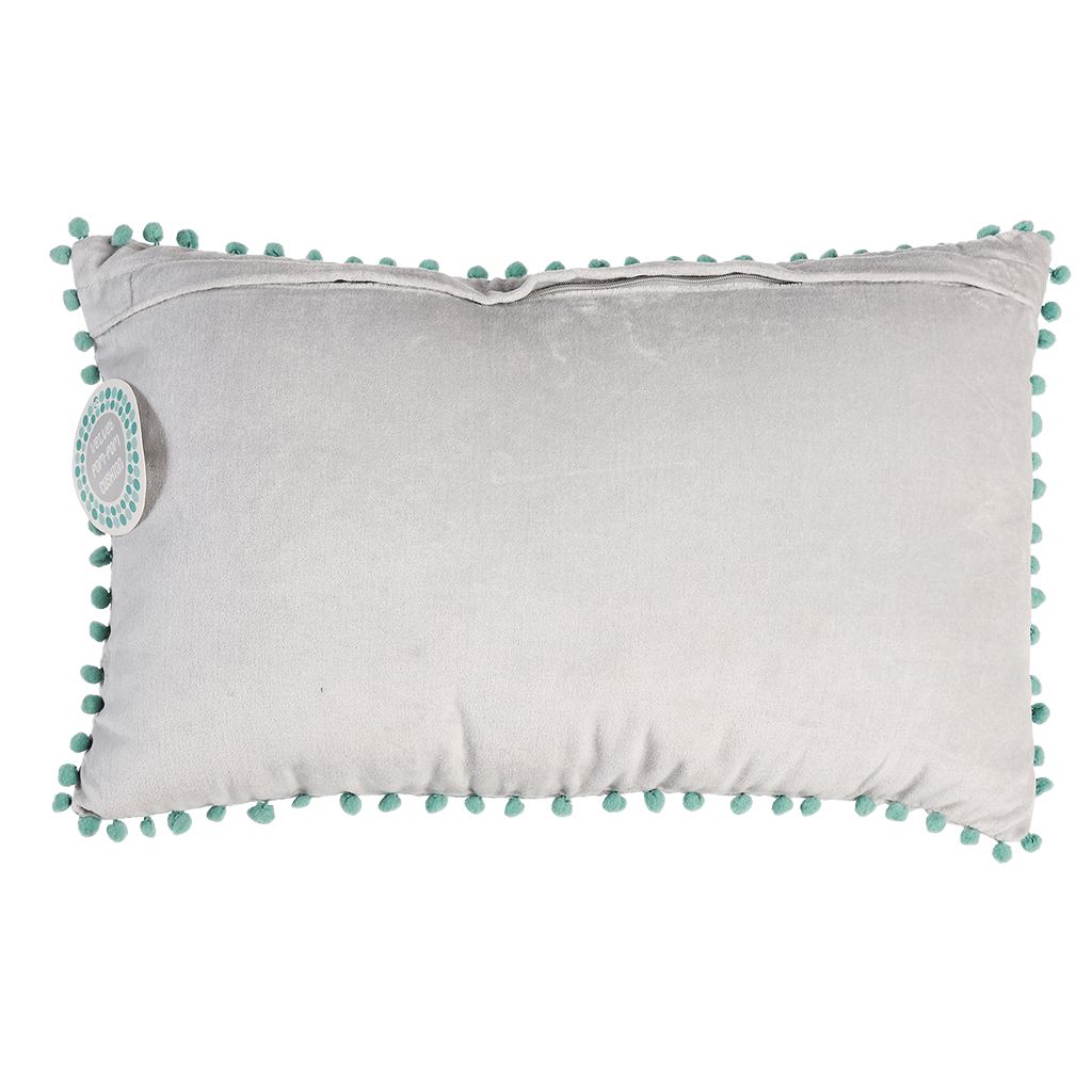 Pom pom cushion sales grey
