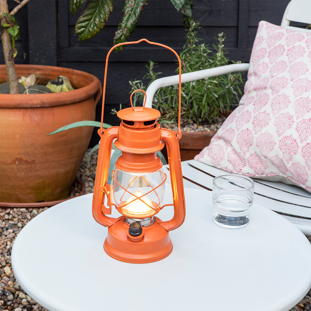 LED hurricane lantern - Orange | ﻿Rex London
