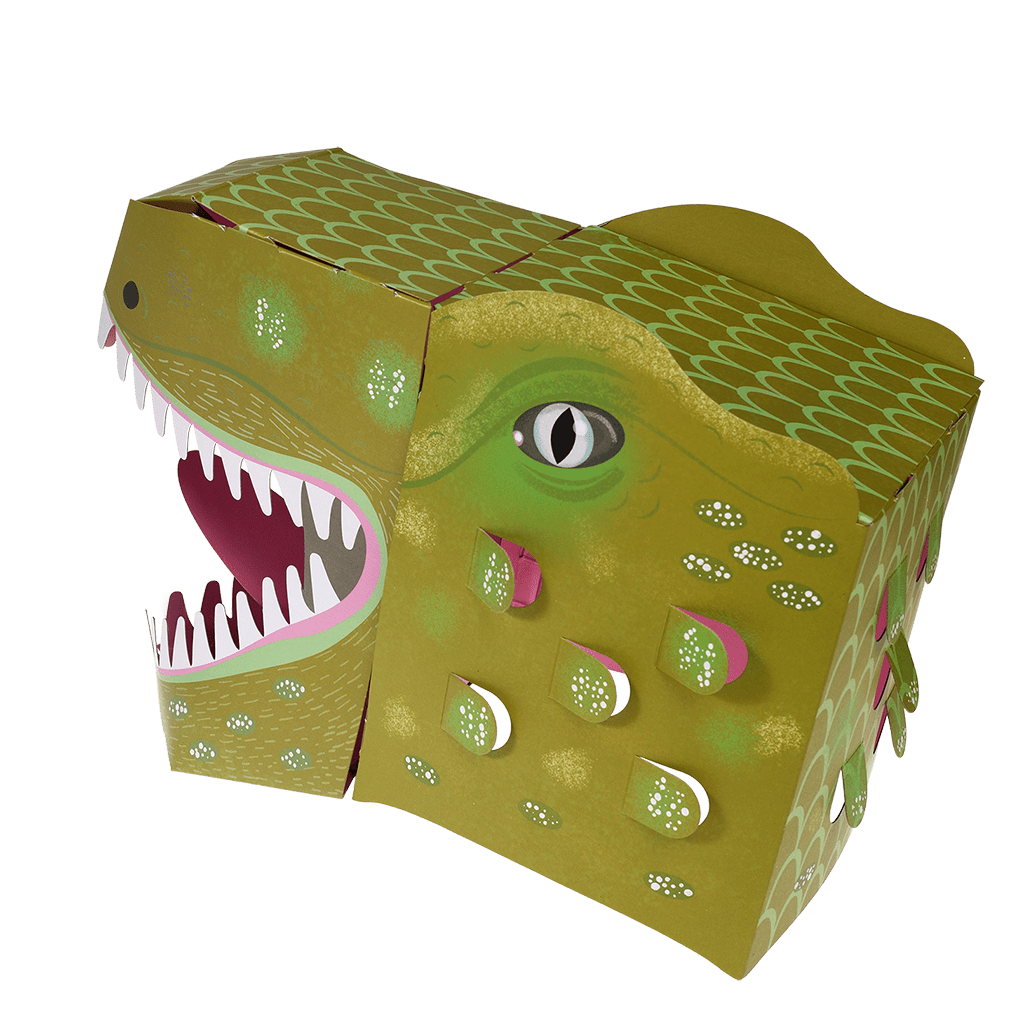 Make your own dinosaur head 3D T-Rex mask Rex London