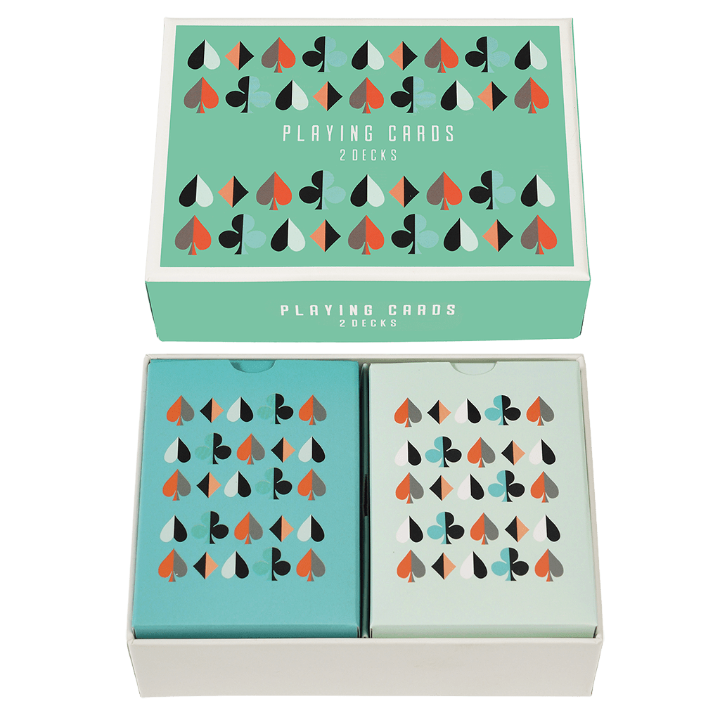 Playing cards in a box - Two decks | ﻿Rex London