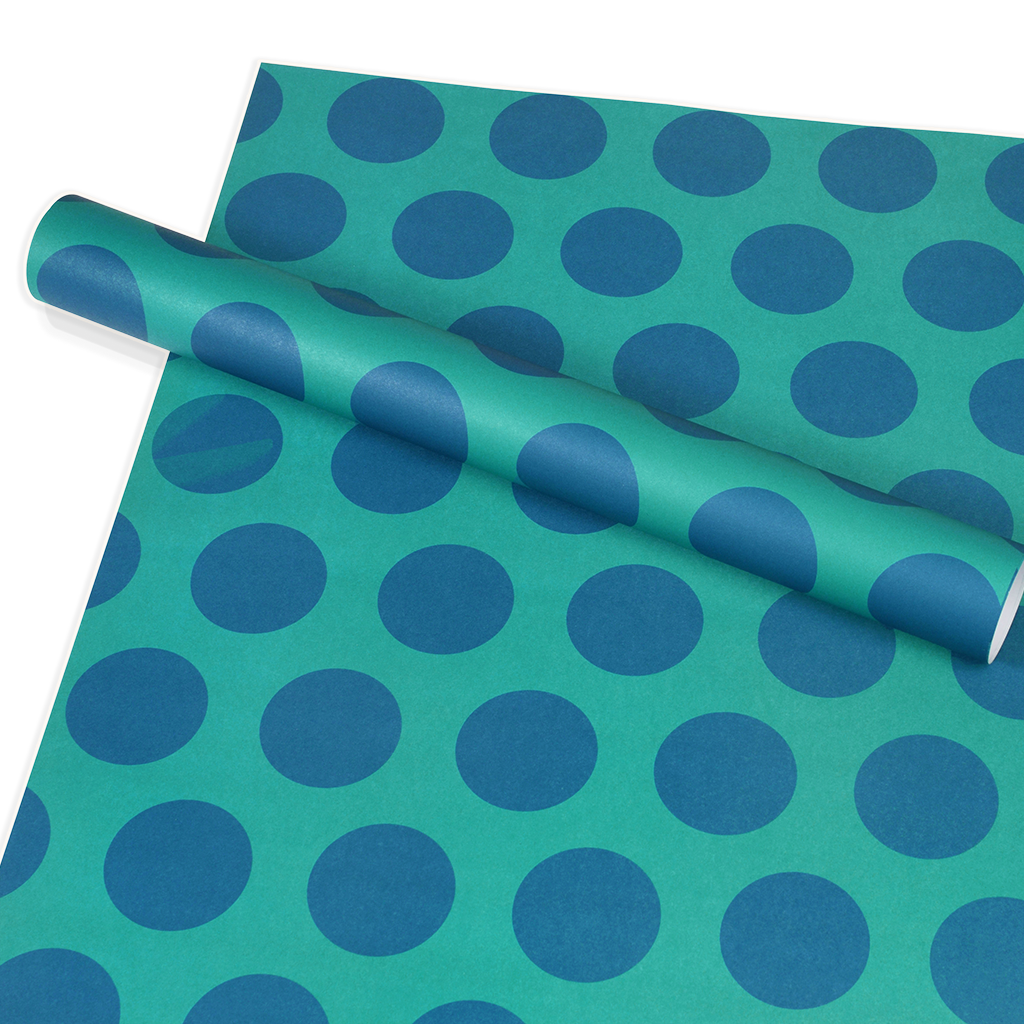 Wrapping paper (5 sheets) Blue spot on turquoise Rex London