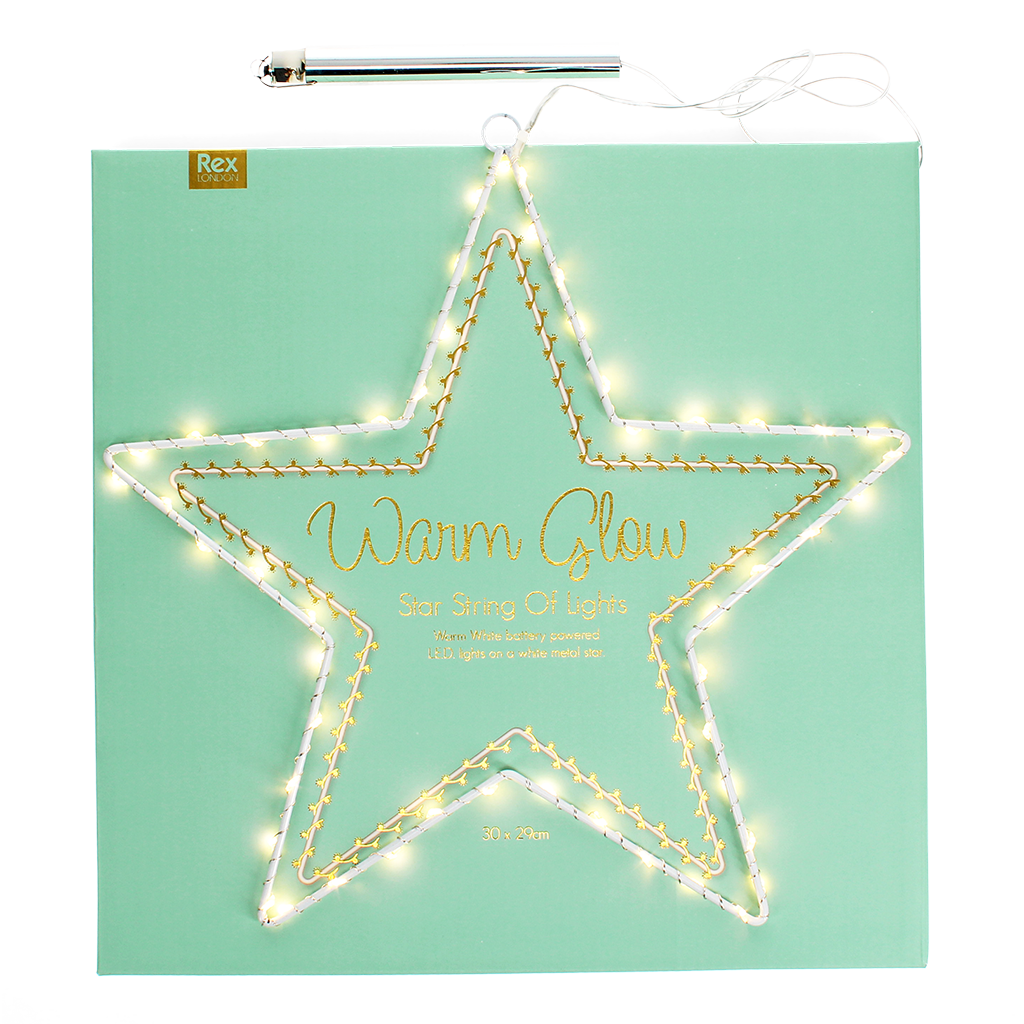 Metal star LED light - 30cm | Rex London