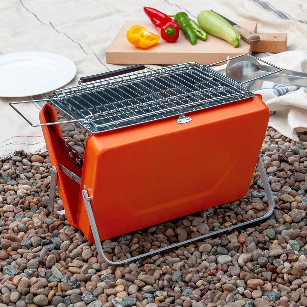 ﻿Portable suitcase BBQ Burnt orange ﻿Rex London
