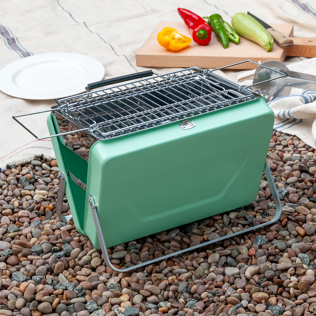 ﻿Portable suitcase BBQ Pistachio ﻿Rex London