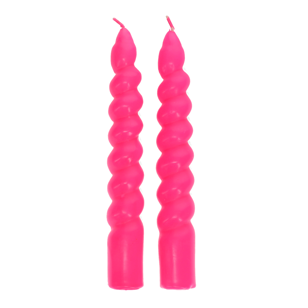 Twisted candles (pack of 2) - Bright pink | ﻿Rex London