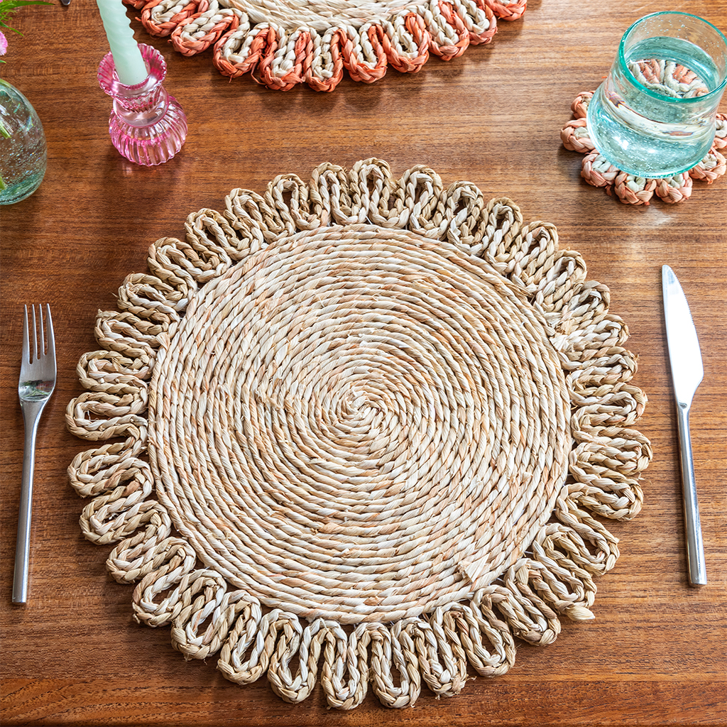 Placemat PU leer - bruin - 46x33 cm