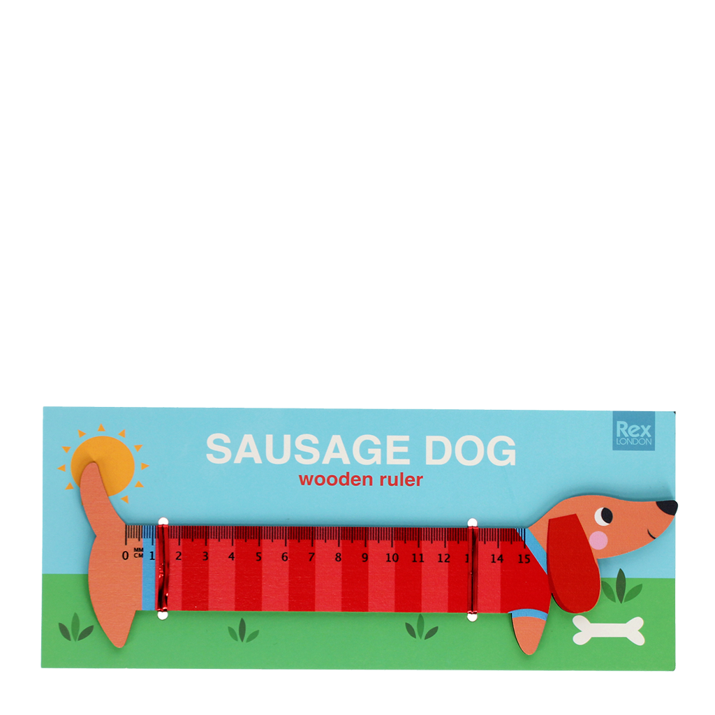 Wooden ruler - Sausage Dog | ﻿Rex London