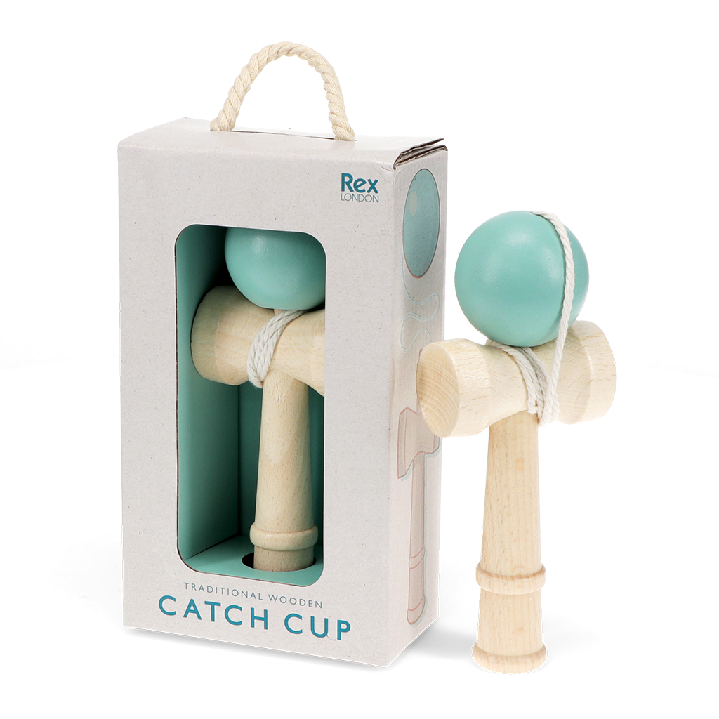 Wooden kendama catch cup and ball