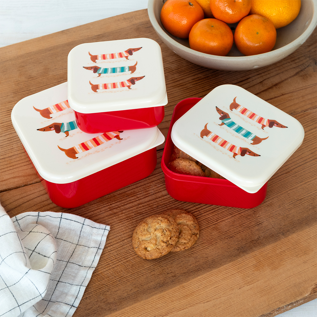 Snack boxes (set of 3) - Sausage Dog | ﻿Rex London