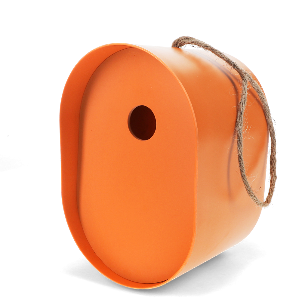 Oval Bamboo Fibre Birdhouse Orange Rex London oval-bamboo-fibre-birdhouse-orange-rex-london