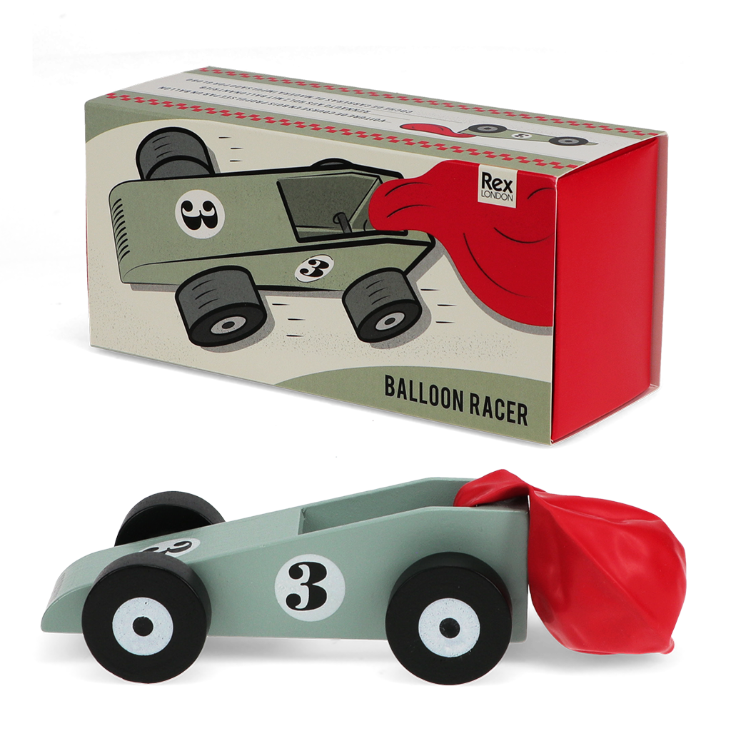 Wooden balloon-powered racing car | Rex London