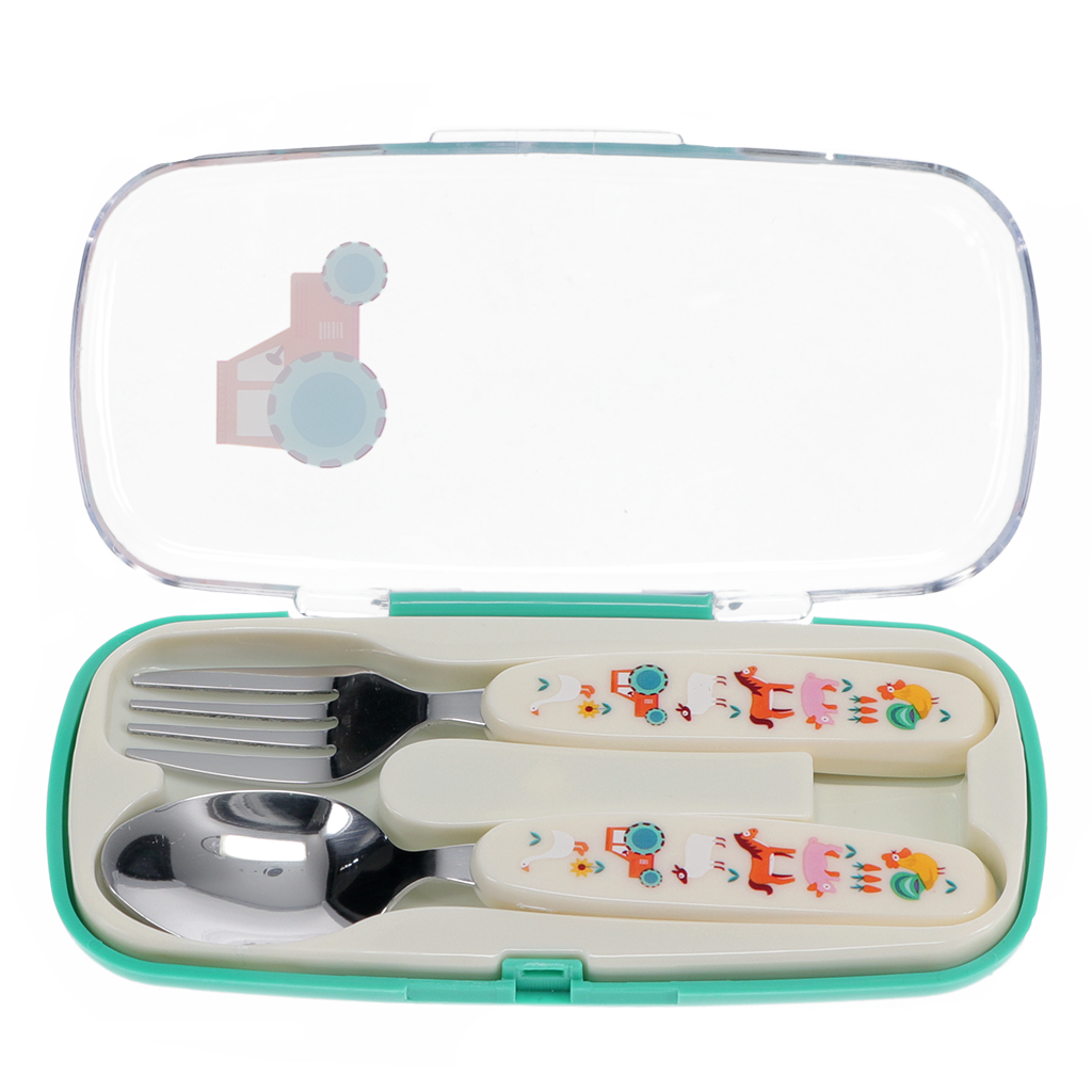 Set Posate Bambini 3 Pezzi Viners Farmyard – Acciaio Inox Con Manici Animali, Sicure E Junior