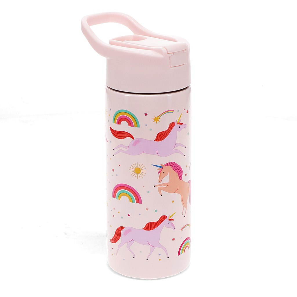 Children's water bottle - Unicorn (stainless steel with straw, 500ml ...
