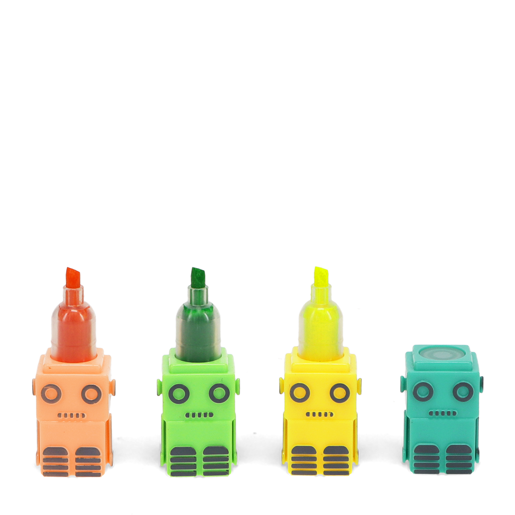 Stackable highlighters set - Robot | ﻿Rex London
