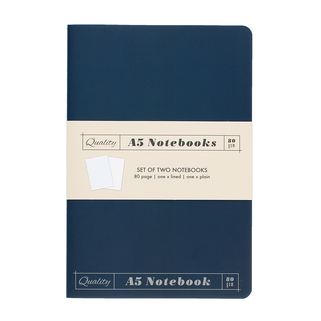 A5 notebooks (set of 2) - Orange & blue | ﻿Rex London