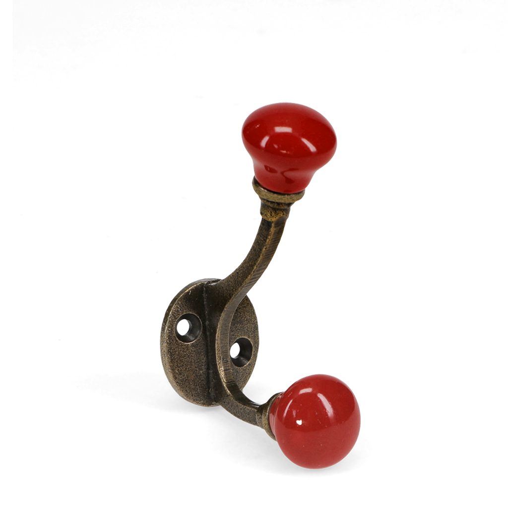 Retro Ceramic Double Hook Red retro-ceramic-double-hook-red