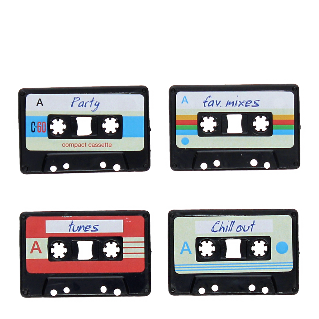 Mini music magnets (set of 4) - Cassette | ﻿Rex London