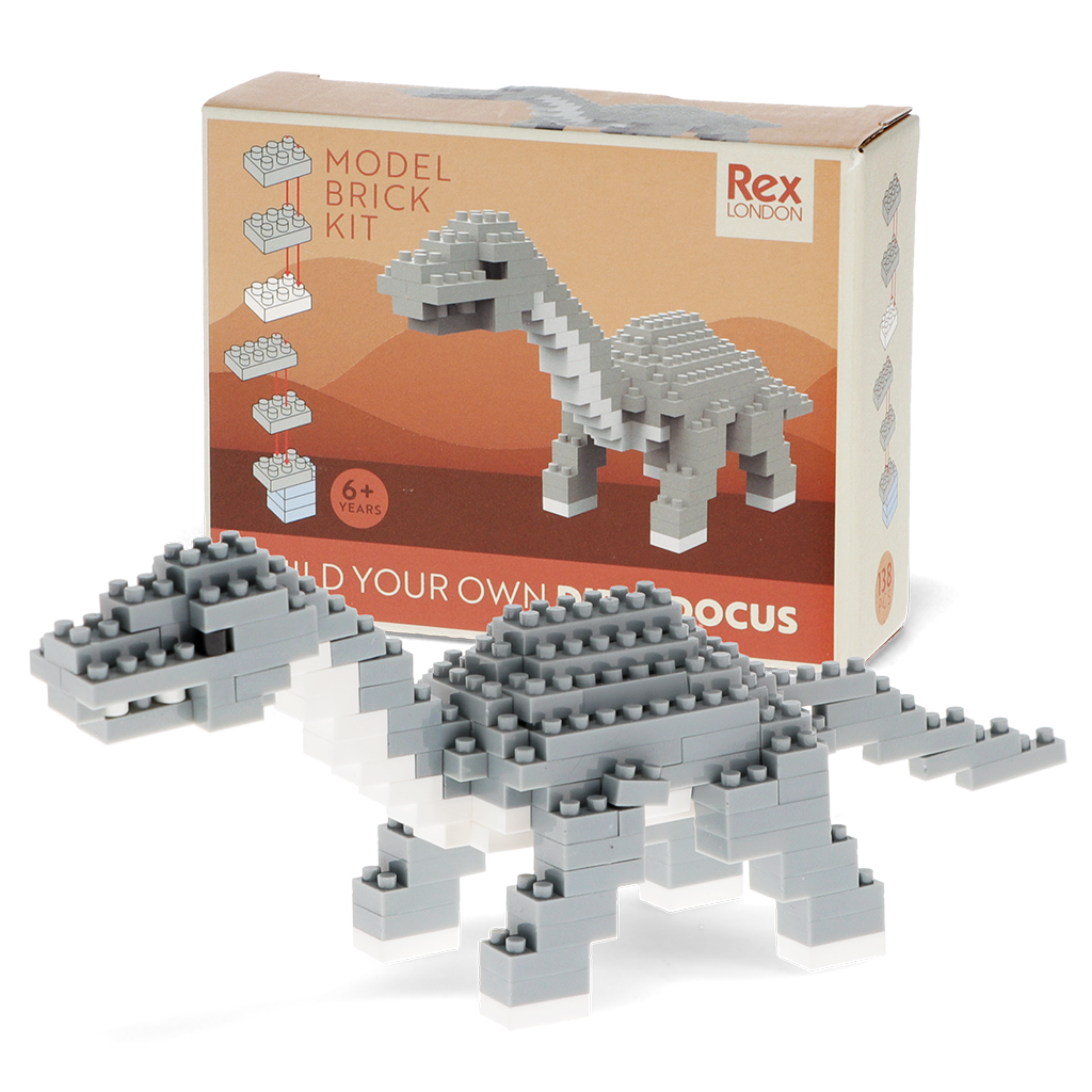 Build your own dinosaur model brick kit - Diplodocus | ﻿Rex London