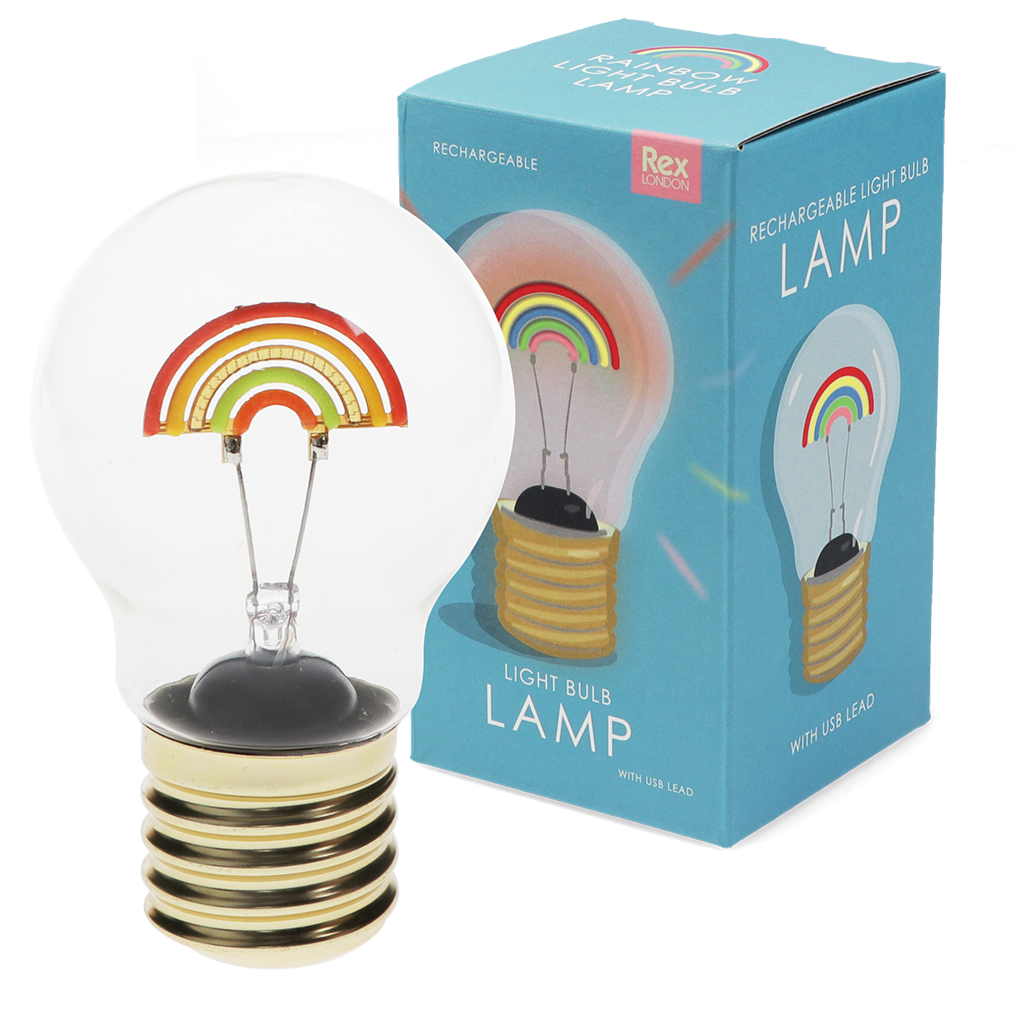 USB rechargeable light bulb lamp - Rainbow | Rex London