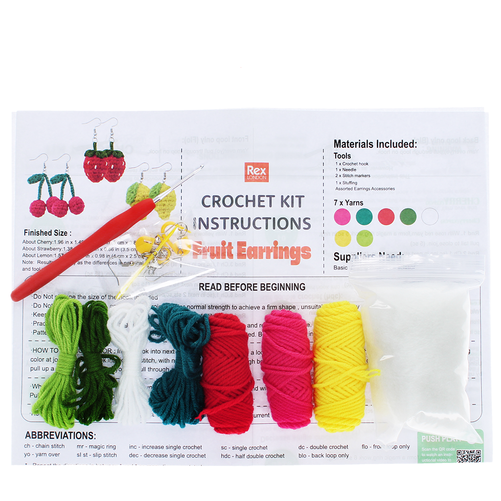 Crochet earrings kit - Fruits | ﻿Rex London