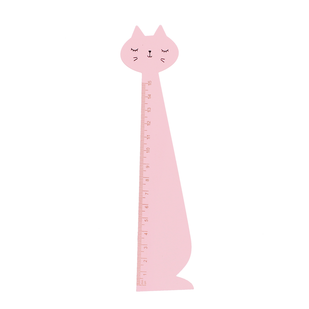 Wooden ruler - Pink cat | ﻿Rex London