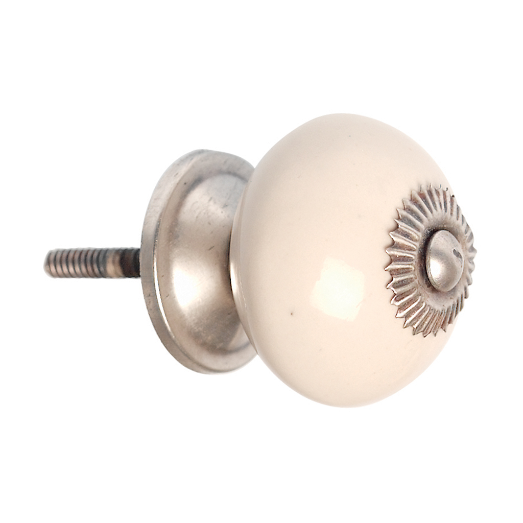 DRAWER KNOB CERAMIC IVORY | ﻿Rex London