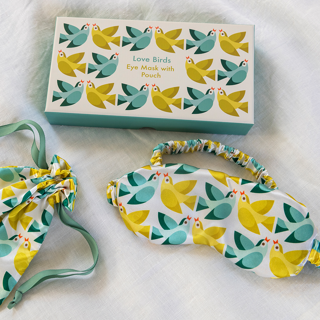 Eye mask and pouch - Love Birds | Rex London