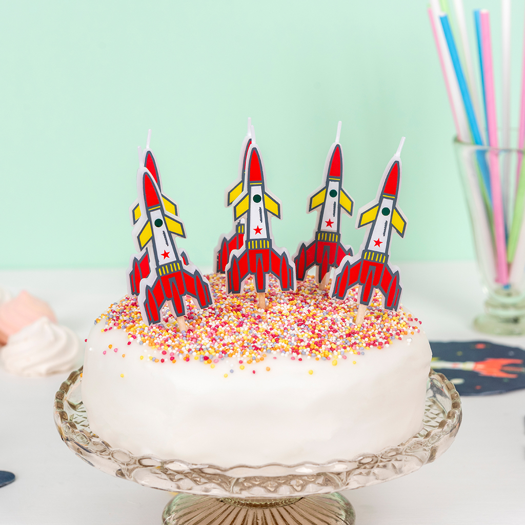 Party cake candles (set of 6) - Space Age | Rex London