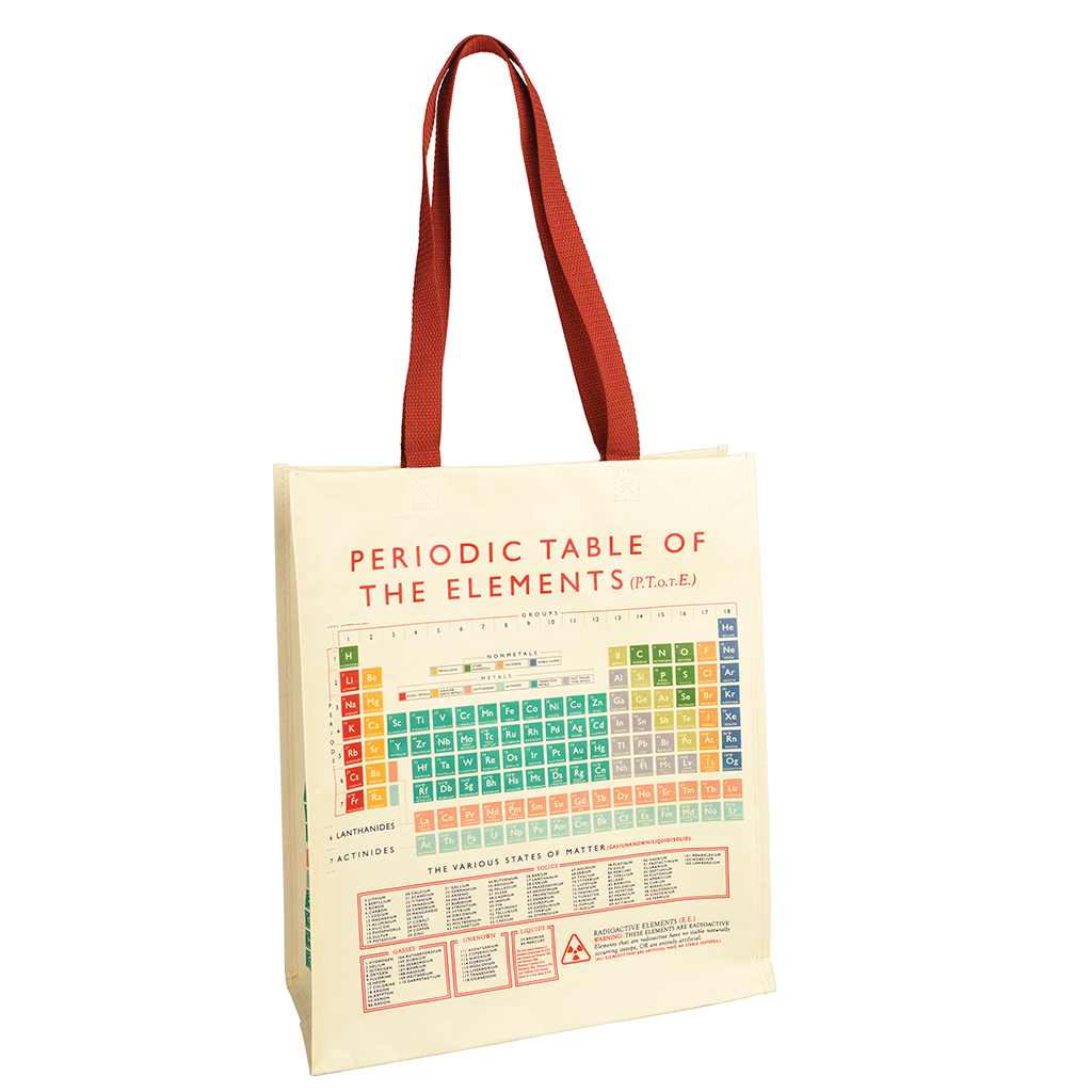 Stofftasche 'Periodic Table Of The Elements' - Baumwolle, 38x42 Cm, Mit Hipster Design Für Einkauf & Alltag