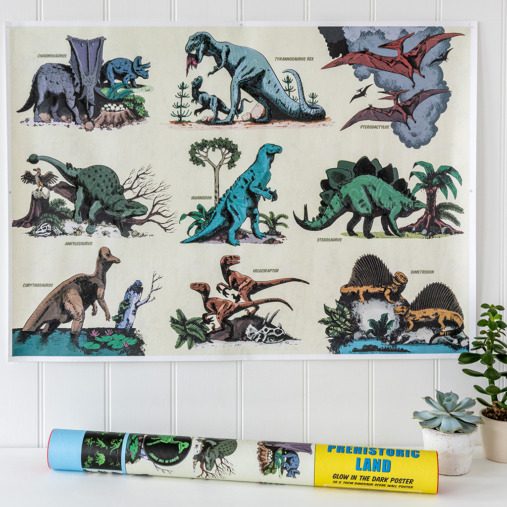 Glow in the dark poster - Prehistoric Land | Rex London