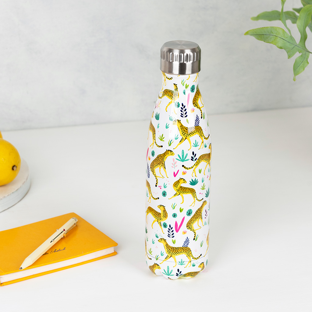 Stainless steel bottle 500ml - Cheetah | Rex London