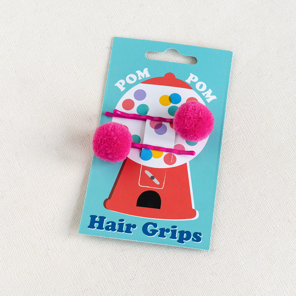 Pom pom hair grips - Pink | Rex London