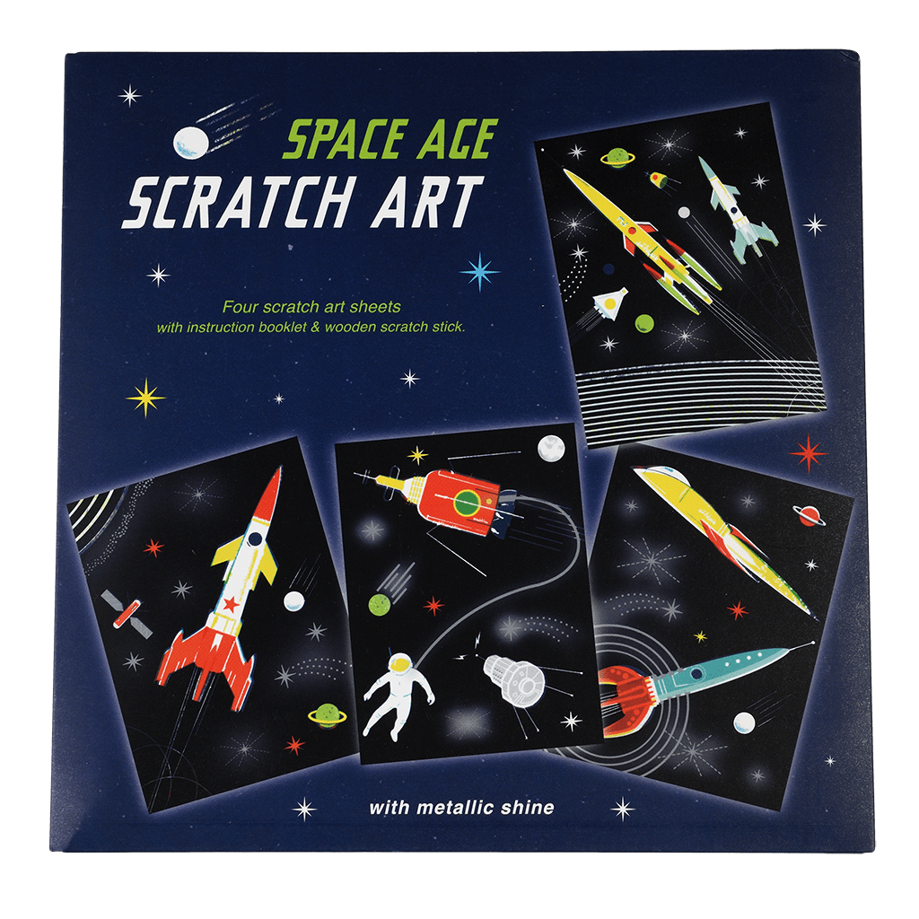 Scratch art set (4 sheets) - Space Age | Rex London