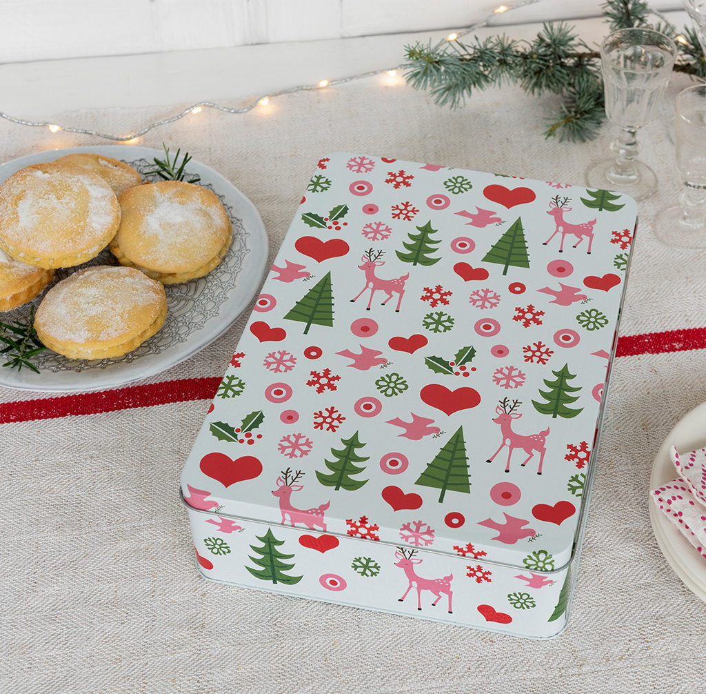 Mince pie storage tin - 50s Christmas | Rex London