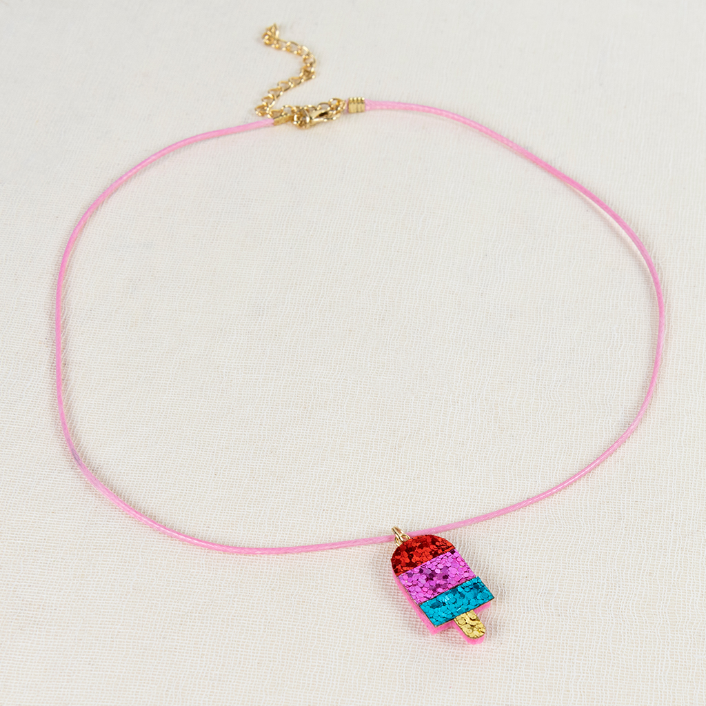 Children's glitter necklace - Ice lolly | Rex London