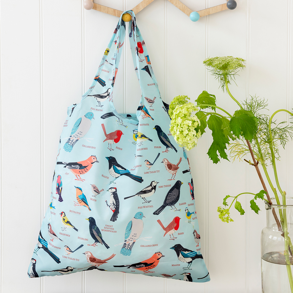 Recycled foldaway shopper bag - Garden Birds | Rex London